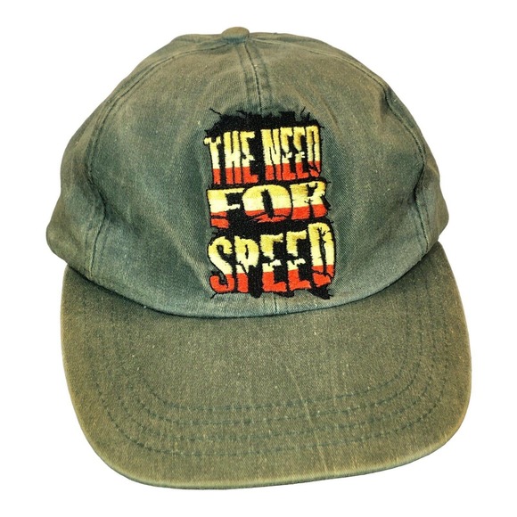 Six Flags Other - Six Flags The Need For Speed Vintage 1996 Theme Park Baseball Cap Hat StrapBack